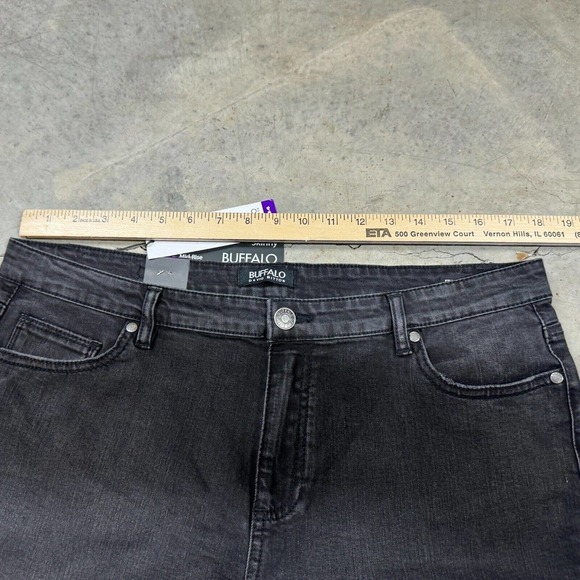 Buffalo David Bitton Women's Francesca Mid-Rise Skinny Stretch Jean Black 14 34W - Picture 7 of 11